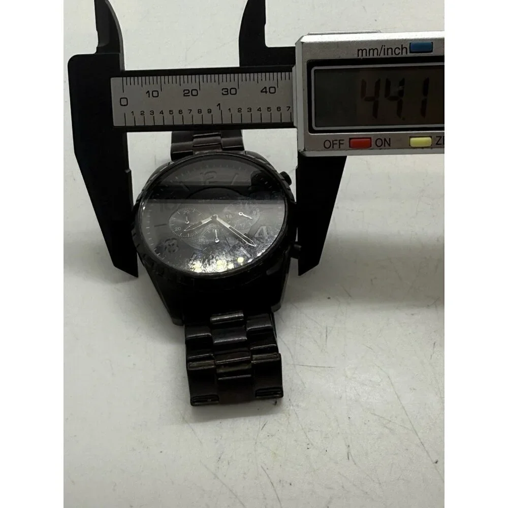 Caravelle New York by Bulova 45B122 Chronograph Quartz Men Watch Black Stainless